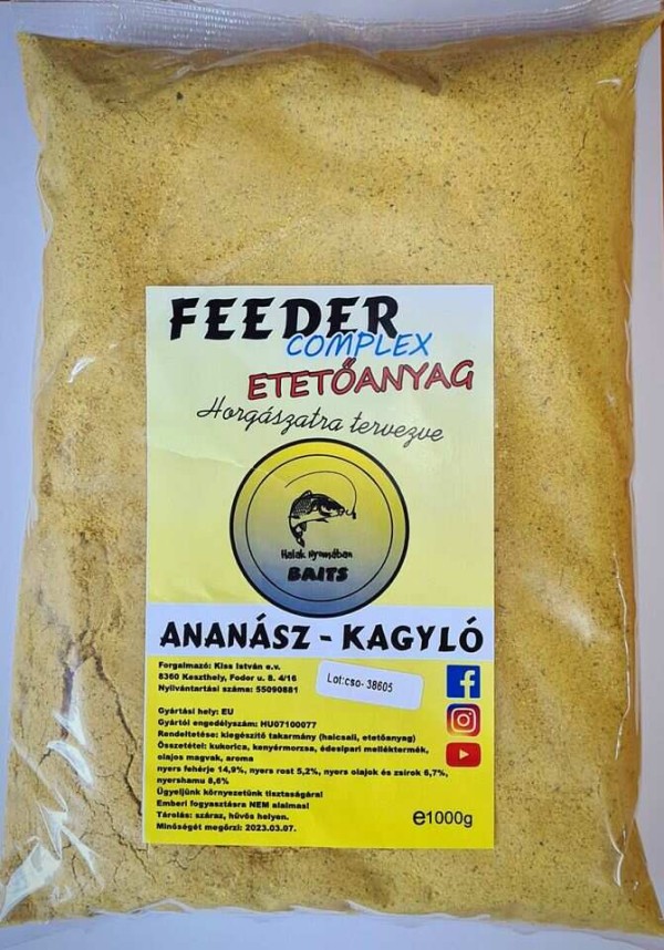 Halak Nyomában Feeder Complex Etetőanyag Ananász-Kagyló