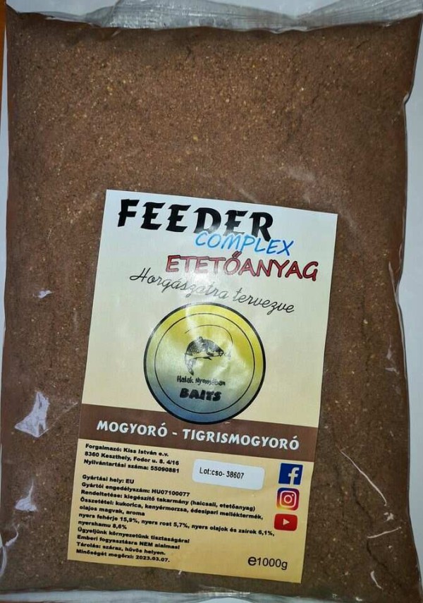 Halak Nyomában Feeder Complex Etetőanyag Mogyoró-Tigrismogyoró