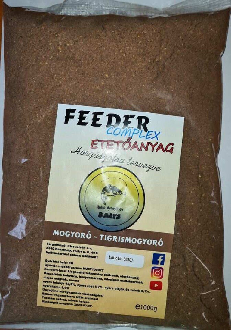 Halak Nyomában Feeder Complex Etetőanyag Mogyoró-Tigrismogyoró