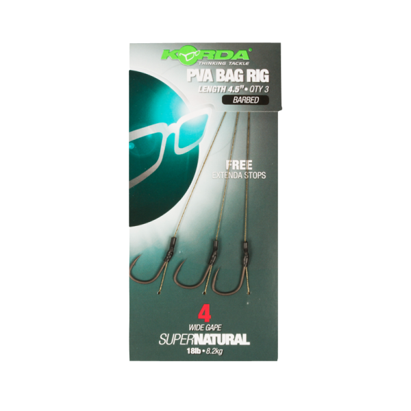 Korda Solidz PVA Rig Size 4 Wide Gape 18 lb - Előkötött horog előke