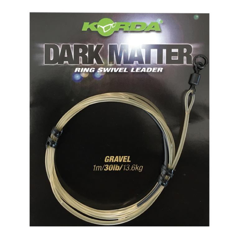 Korda Dark Matter Leader 40 lb 50 cm Ring Swivel Weed - Előtét zsinór forgóval