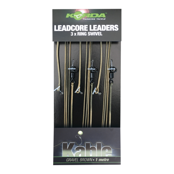 Korda Leadcore leader Ring Swivel Weed/Silt - Előtétzsinór forgóval