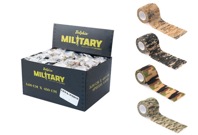 Delphin MILITARY Álcázó ragasztószalag 5 cm x 450 cm