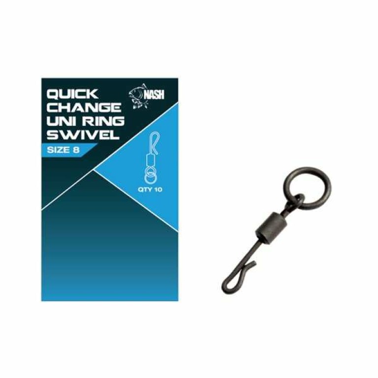 Nash Quick Change Uni Rigs Swivel gyorskapocs karikával