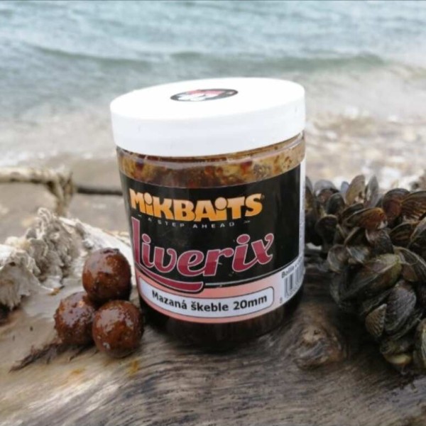 Mikbaits Liverix GLM Kagyló Máj boilies in dip 250 ml