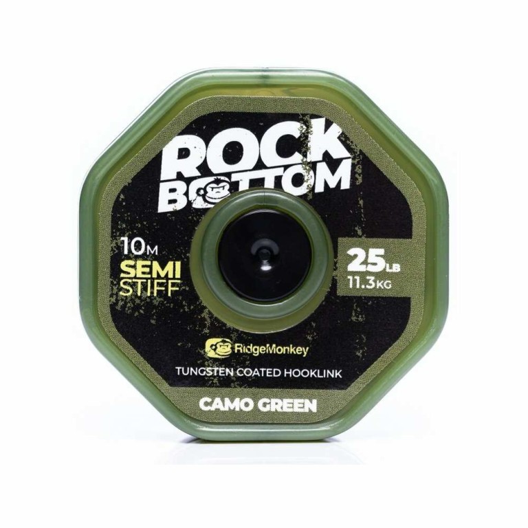 RidgeMonkey Rock Bottom Tungsten Coated Semi Stiff Green 25 lb 10 m - Bevonatos előkezsinór