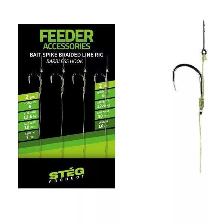 Stég feeder előke csalitüskével szakáll nélküli horoggal