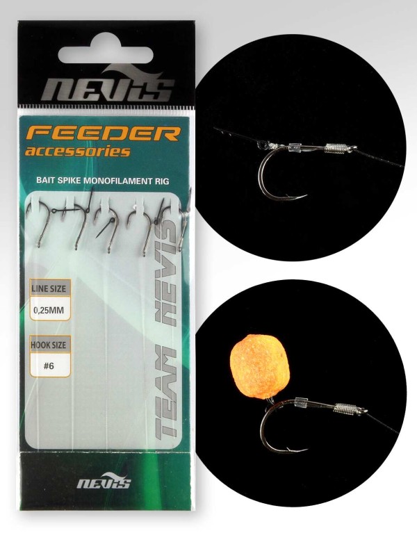 Nevis Feeder előke tüskével monofil zsinóron