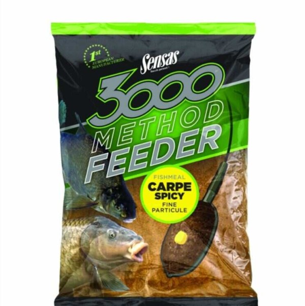 Sensas Etetőanyag 3000 Method Feeder Carpe Spicy (ponty fűszeres) 1 kg