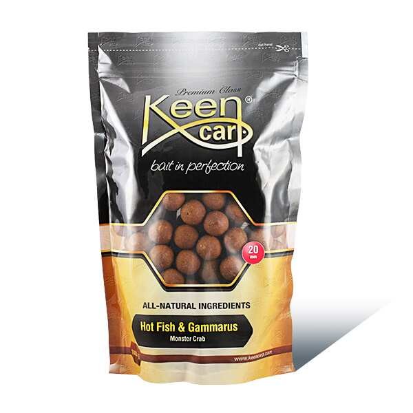 Keen Carp Boilie Hot Fish and Gammarus Monster Crab Bojli /halas - rákos/ 1 kg