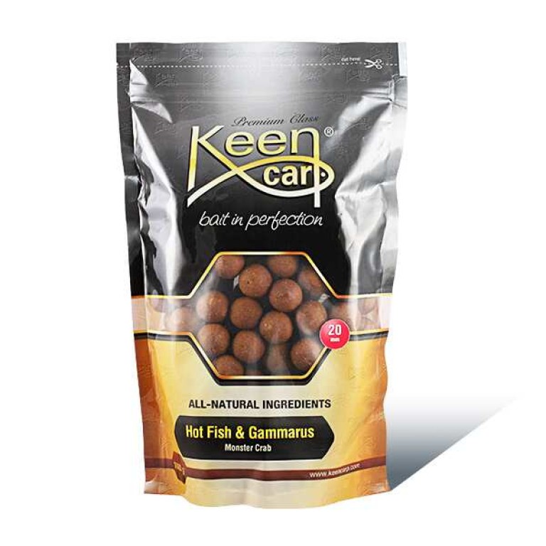 Keen Carp Boilie Hot Fish and Gammarus Monster Crab Bojli /halas - rákos/ 1 kg