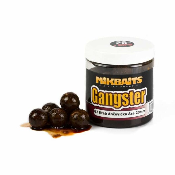 Mikbaits Gangster G2 Rák-Szardínia boilies in dip 250 ml