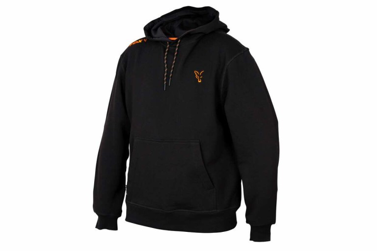 Fox Collection Black/Orange Hoodie - Kapucnis pulóver