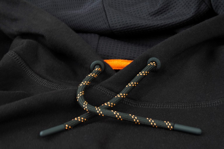 Fox Collection Black/Orange Hoodie - Kapucnis pulóver