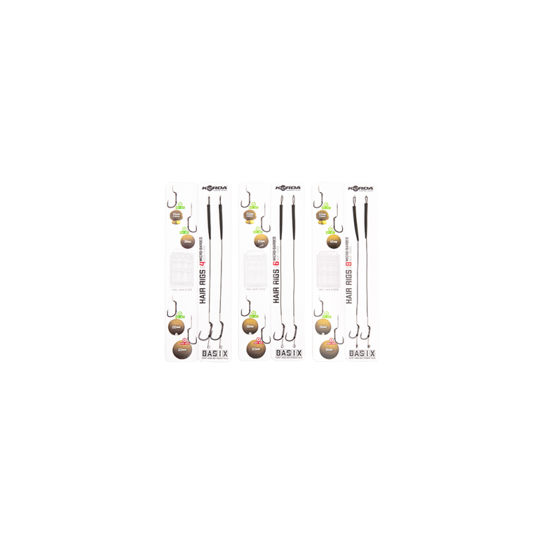 Korda Basix Hair Rigs Wide Gape - Előkötött horog