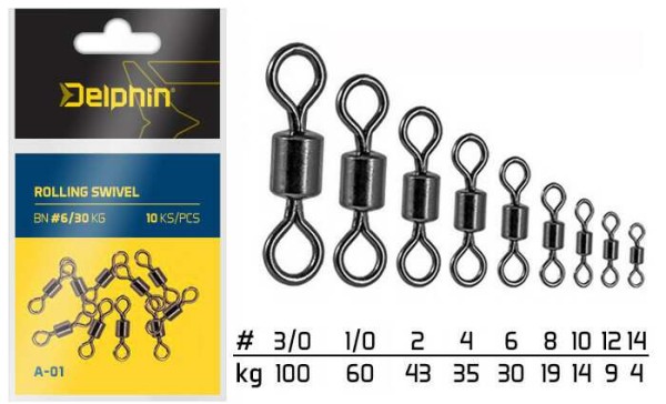 Delphin Rolling Swivel A-01 - Forgókapocs