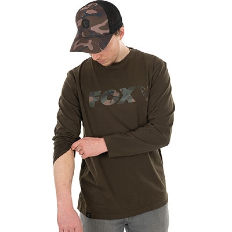 Fox Long Sleeve Khaki/Camo T-Shirt - Hosszú ujjú póló