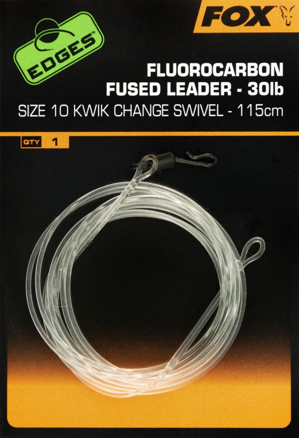 Fox Fluoro Fused Leader 30 lb swivel - Előtétzsinór forgóval