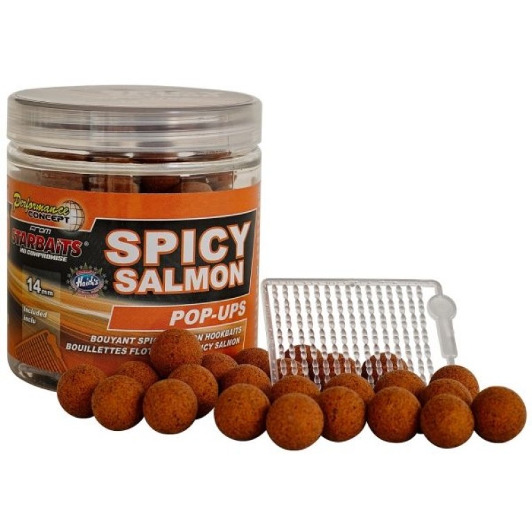 Starbaits Spicy Salmon Fluo Pop-Ups 14 mm 80 g