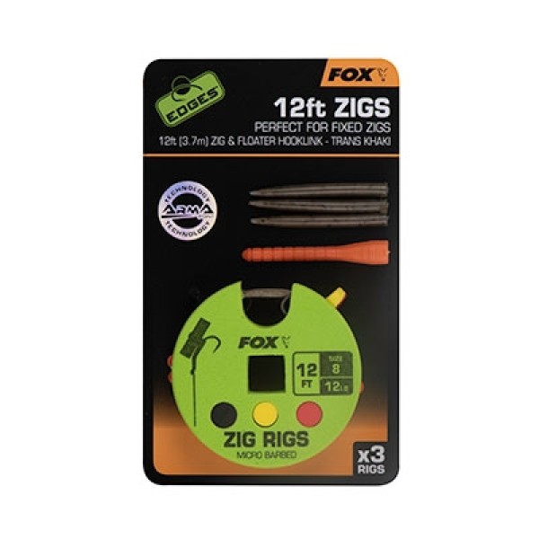 Fox Zig Rigs 8-as horogméret 12 lb  - Előkötött Zig Rig