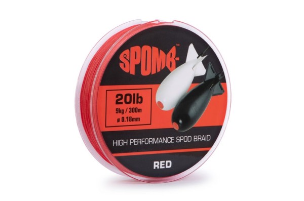 Spomb Braid 300 m 0.18 mm/20 lb Red - Piros fonott zsinór