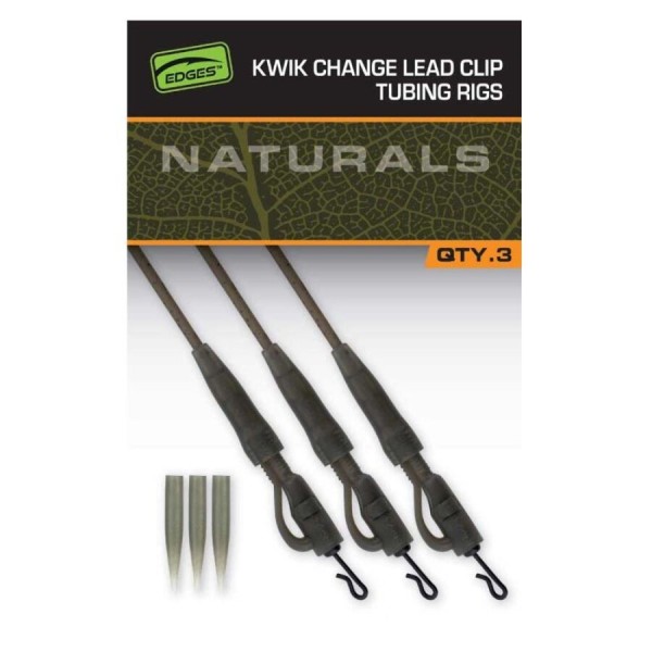 Fox Edges Naturals Kwik Change Lead Clip Tubing Rigs - Végszerelék