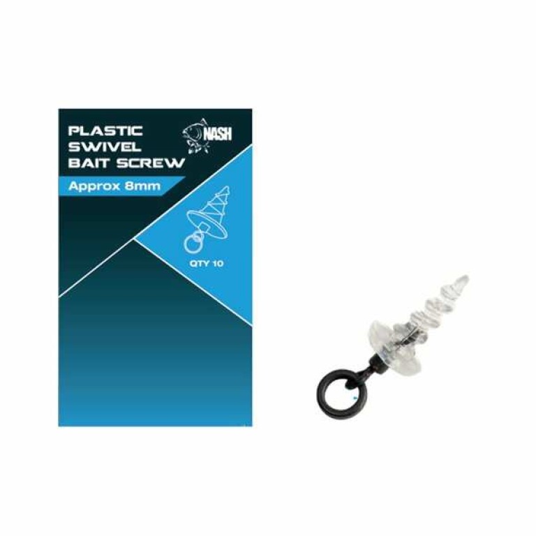 Nash Plastic Swivel Bait Screw 8 mm - Csalicsavar karikával