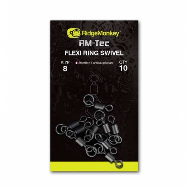 RidgeMonkey RM-Tec Flexi Ring Swivel karikás forgó 8-as méret
