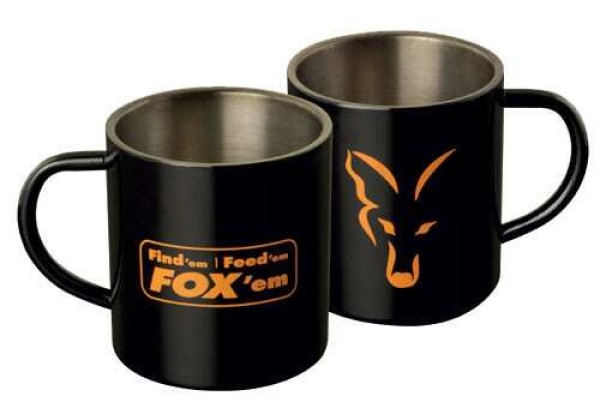 Fox Stainless Black XL 400 ml Mug FFF - Fekete fém bögre