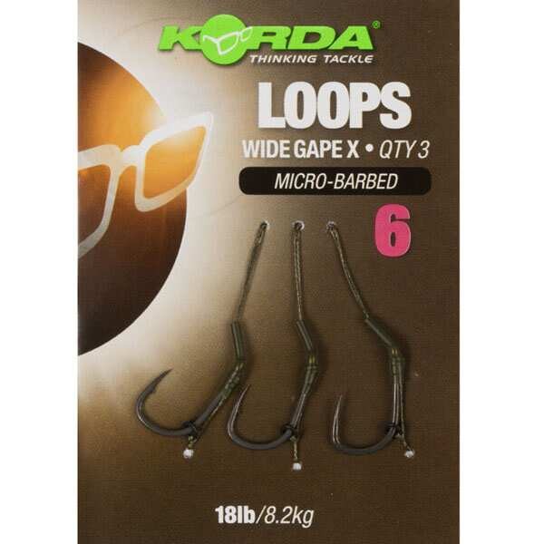Korda Loops Wide Gape X 6 Micro Barbed - Előkötött horog