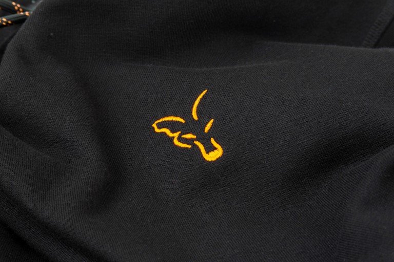 Fox Collection Black/Orange Hoodie - Kapucnis pulóver