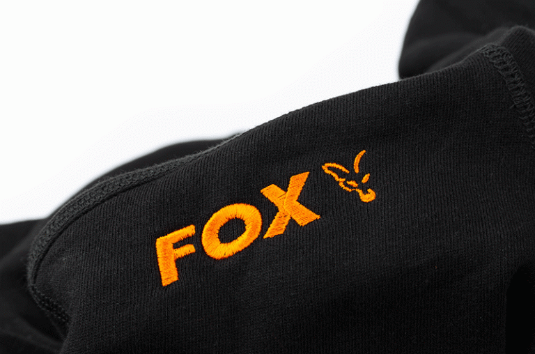 Fox Collection Black/Orange Hoodie - Kapucnis pulóver