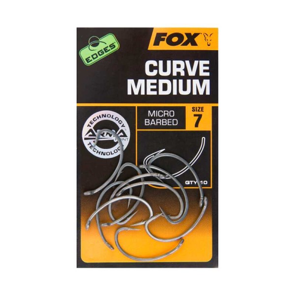 Fox Edges Armapoint Curve Shank Medium Hook - Szakállas horog